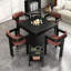 Table de poker carrée noire en bois massif-117093566