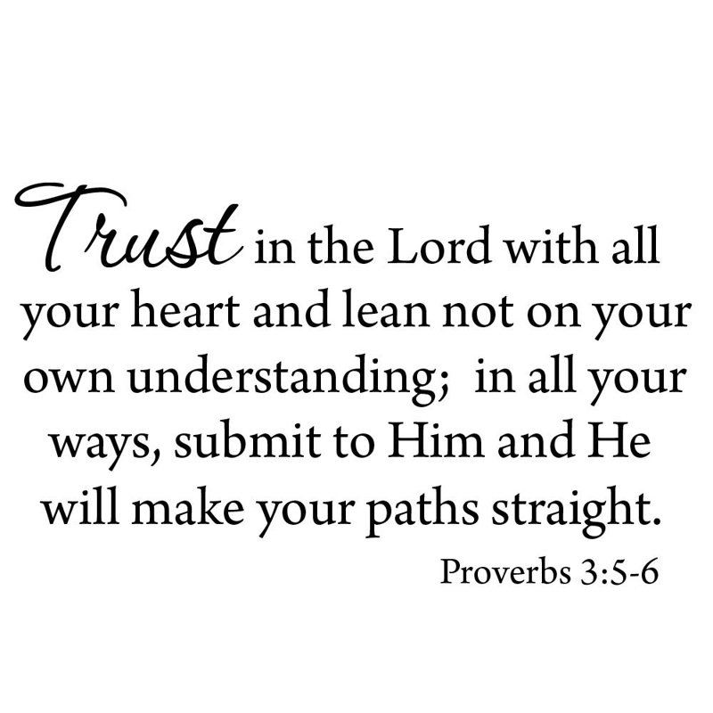 Adhésif décoratif «Doonans Trust in the Lord With All Your Heart», 19 po x 32 po