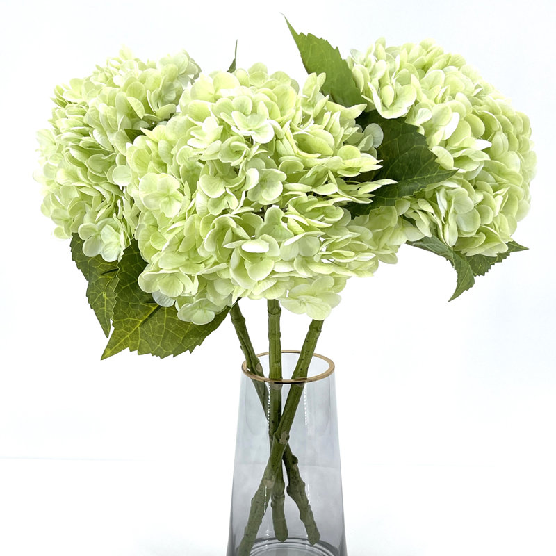 Real Touch Large Hydrangea 1 Stem, Light Green