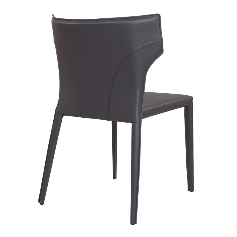 Kendryck Wingback Leather Dining Chair, Graphite Gray