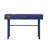 Blue Metal Vanity Desk With One Drawer, Frame, Recessed Panels, Iron Plate Top, Wood - Made Manual Close Drawer Side Glide, Fully Finished Inside