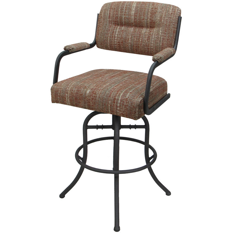 Tabouret de bar pivotant 30 po Jomiah, Rouge, Gris