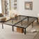 Lutherville 14'' Black Metal Platform Bed Frame With Steel Slat Support, No Box Spring Needed