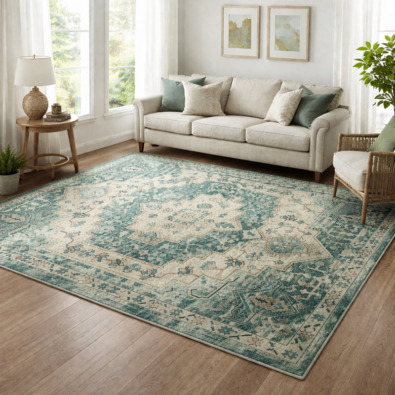 Oriental Machine Tufted Shag Area Rug, Rectangle 160 x 230 cm
