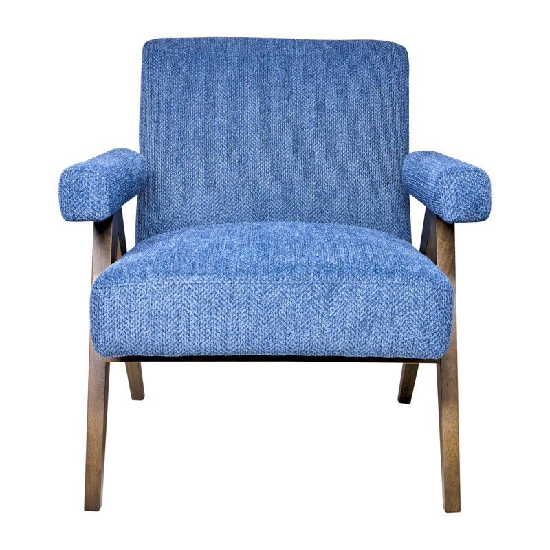 Modern Neutral Upholstered Armchair - 30" x 33" x 36", Blue