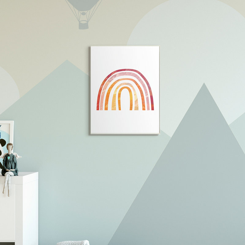 Arc-en-ciel chaud avec texture de ciel abstrait, H 19 po x l 13 po x P 0,5 po, Plaque murale