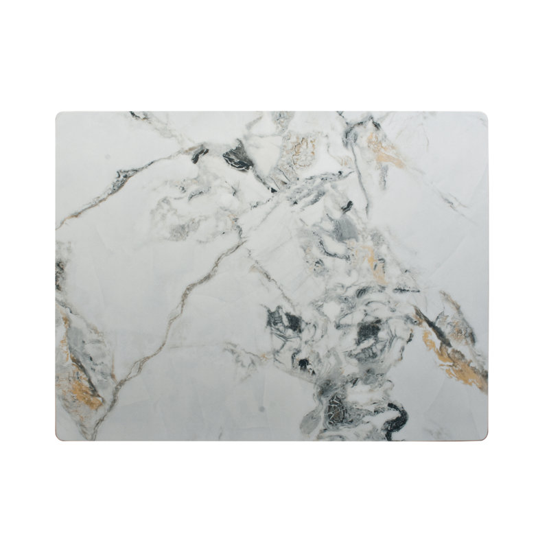 Plateau de table en pierre frittée Cool Jade, Blanc, H 1,06 po x l 24 po x P 24 po