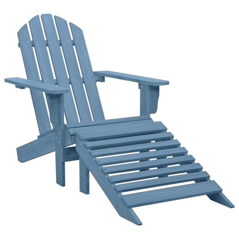 Chaise Adirondack de patio avec repose-pieds Wakarusa, Bleu