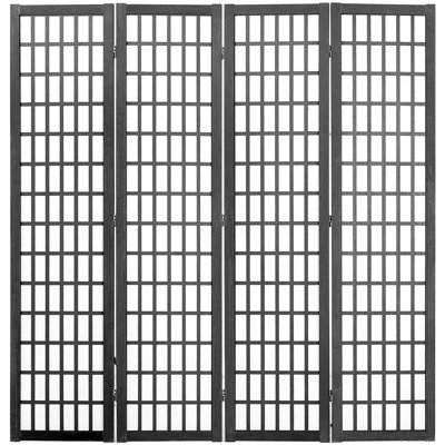 Paravent pliable en bois à 4 panneaux - Cloison de séparation japonaise pour la maison, le bureau, le restaurant et la chambre, rotation bidirectionnelle à 360° et pliage, couleur principale : noir, poids : 68,7 g (emballage)
