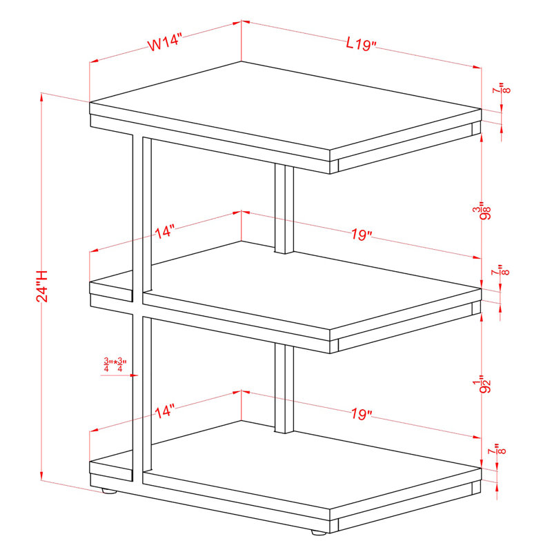 Table de bout avec rangement Frame, Noyer
