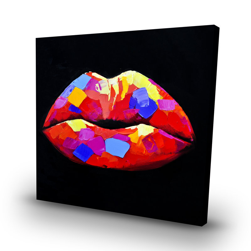 Colorful lipstick - 32"x32" art on canvas