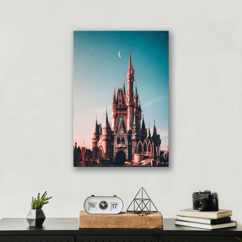 Walt Disney Castle, reproduction d'art de château de conte de fées, impression sur toile Magical Fantasy - œuvre inspirée du Royaume enchanté - décoration de voyage en famille