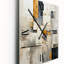 Horloge murale abstraite grise et jaune-970212850
