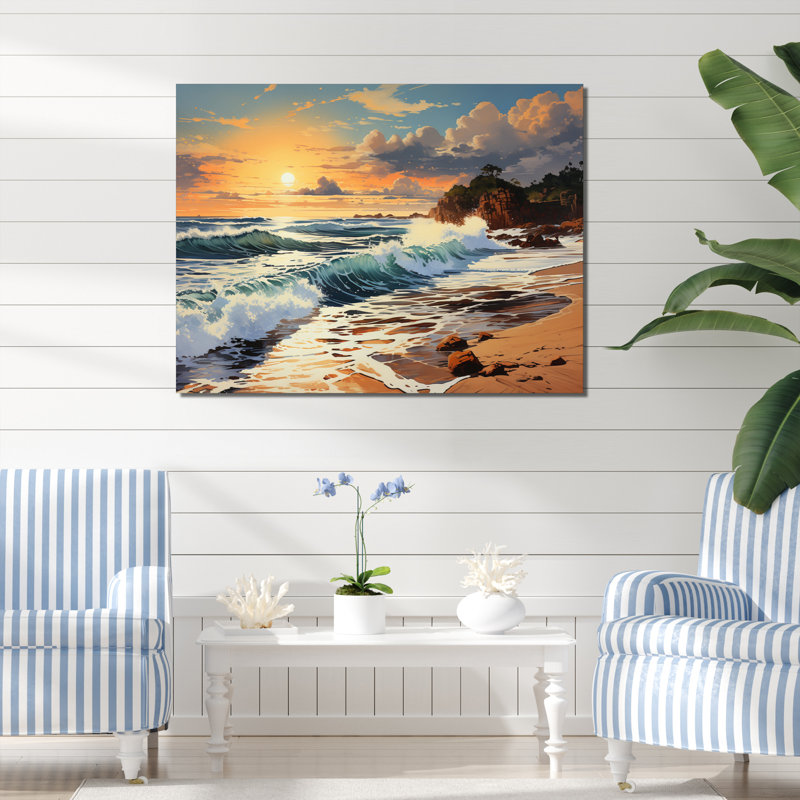Photo de plage Sables dorés XVII - Nautique et plage, art mural sur toile, 30" H x 40" W, Toile tendue