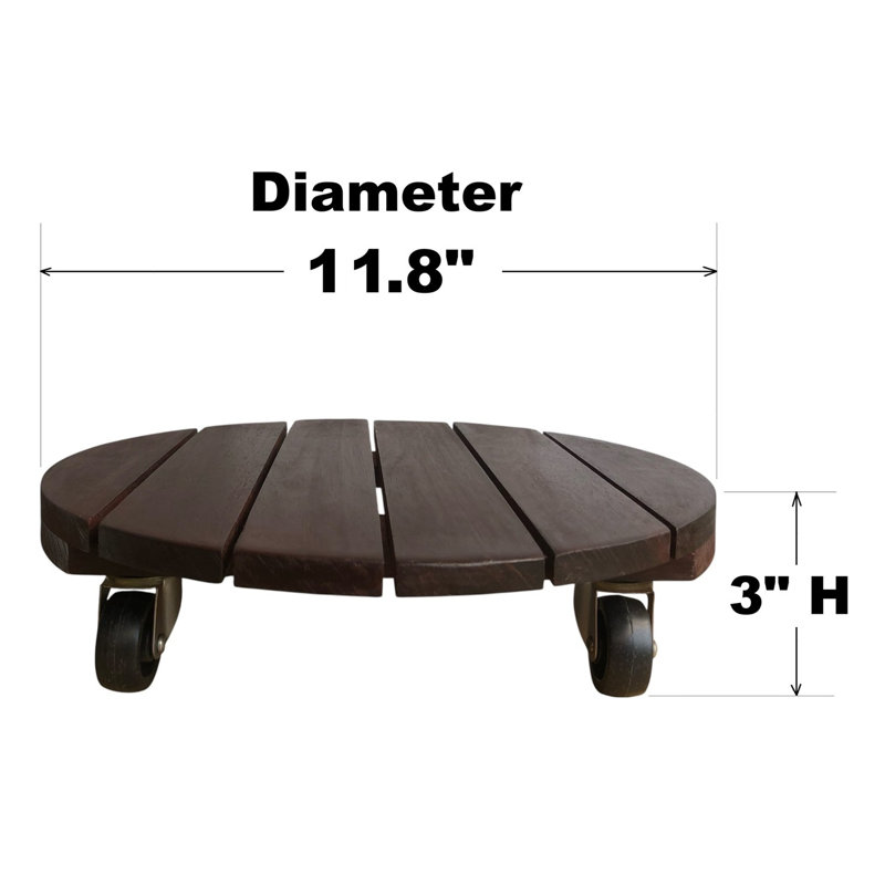Boîte à fleurs ronde en acacia 11,8 po (paquet de 2)