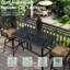  Ensemble de 3 tabourets de bar pivotants d'extérieur, ensemble de bistro en aluminium coulé à hauteur de patio avec 2 chaises coussinées et table de bar rectangulaire de 41,98 po x 23,98 po pour terrasse, jardin et bord de piscine