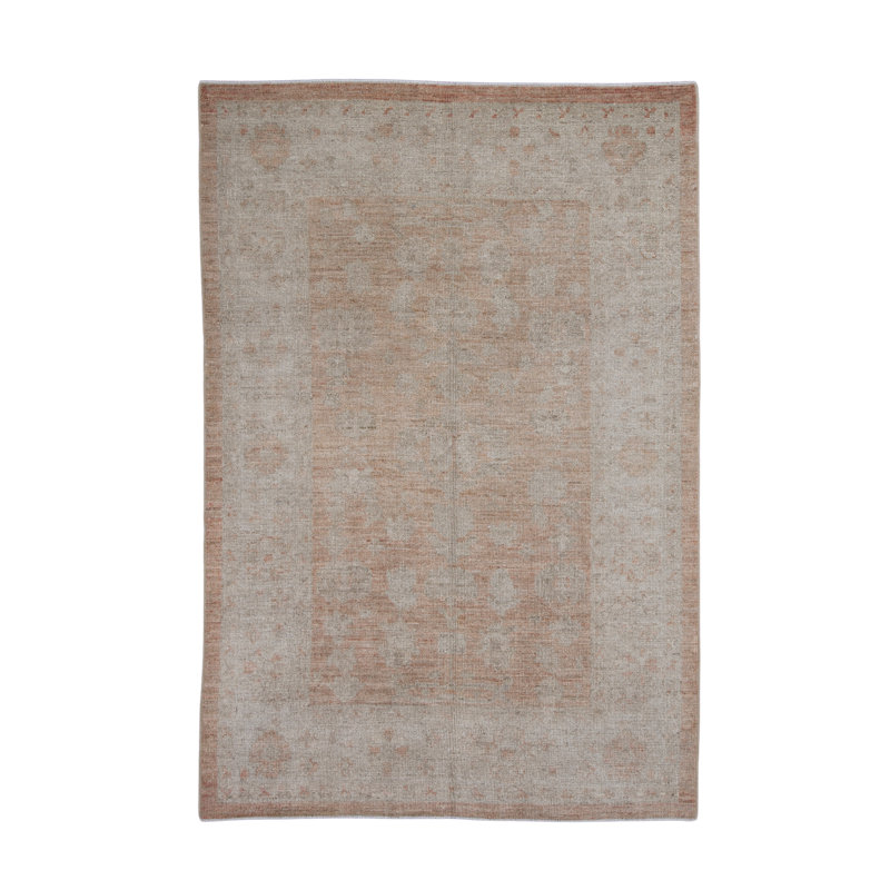 Tapis turc Oushak fait à la main 5 pi x 7 pi 5 po