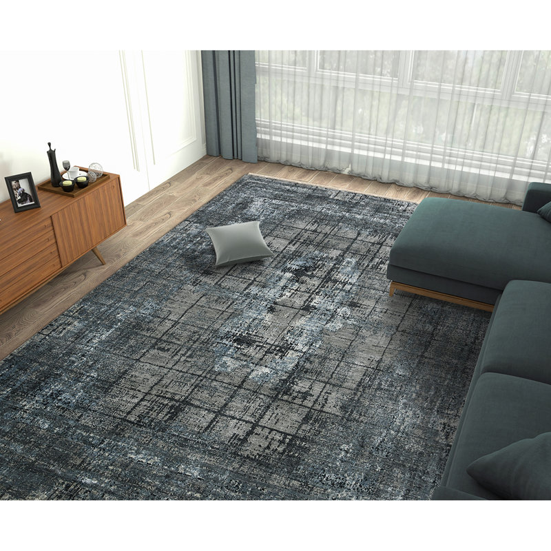 One-of-a-Kind Dazzle Modern Hand-Knotted 2'X3' Wool Blue Area Rug, Rectangle 2' x 3'
