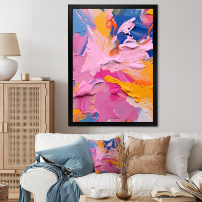 Pink Blue and Yellow Liquid Art VI - Print