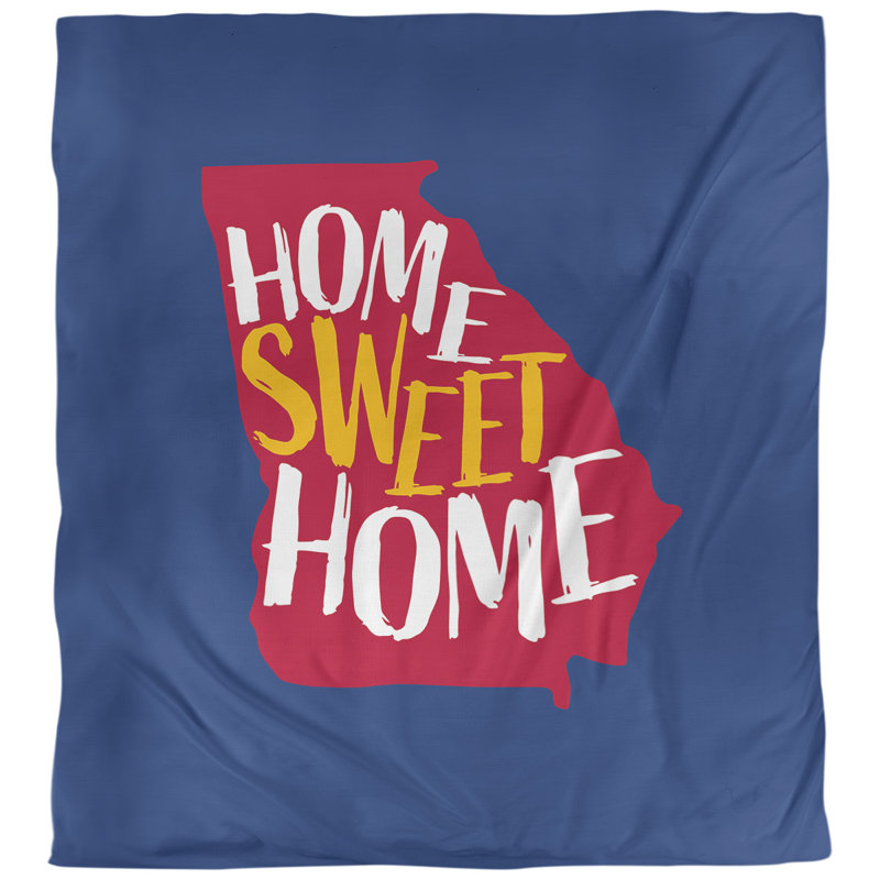 Housse de couette home georgia, Marine / Rouge, Microfibre