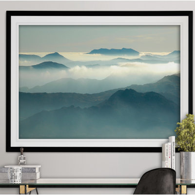 « above the clouds », reproduction de peinture à l’acrylique encadrée