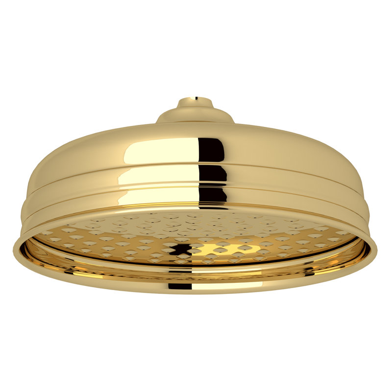 8" Rain Shower Head, Unlacquered Brass