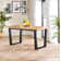 Mercee Parquet Herringbone Veneer Dining Table - Chevron Top Traditional Rustic Farmhouse Kitchen Style