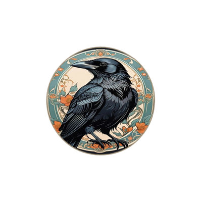 Crow Patterned Modern Decorative Washable Carpet