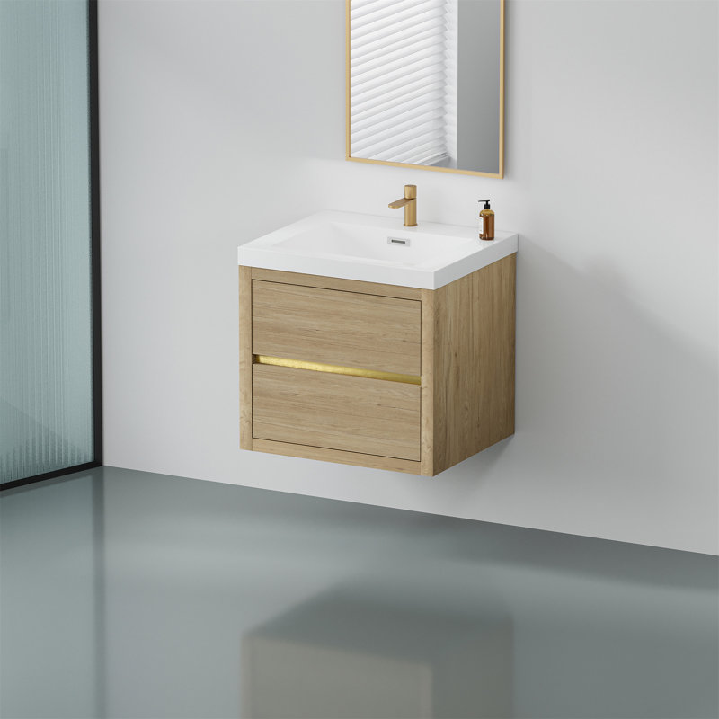 24" Wall-Mounted Bathroom Vanity With Sink
