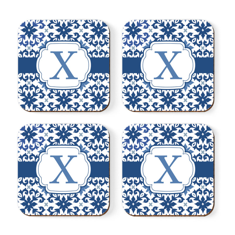 Sous-verre lettre monogramme, X