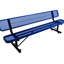 8 pi Banc d'extérieur avec bleu - acier thermolaqué, pour terrasse, gazon, acier de jardin, métal perforé robuste, revêtement-1975788471