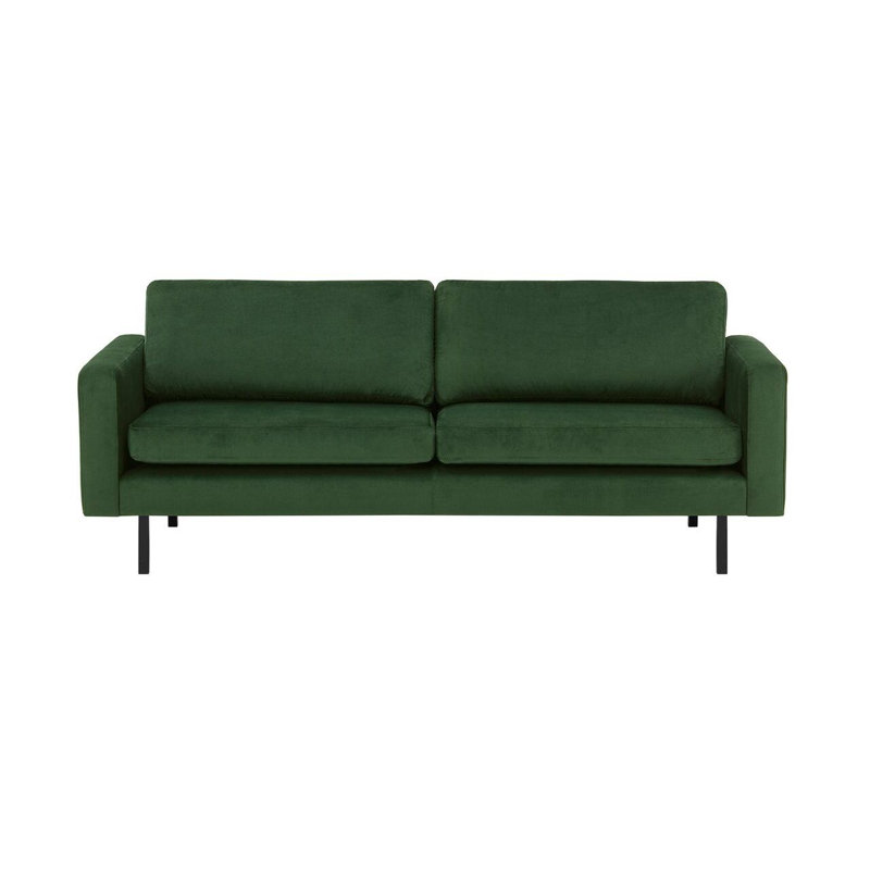 Lioni 3 Seater Velvet Sofa, Dark Green