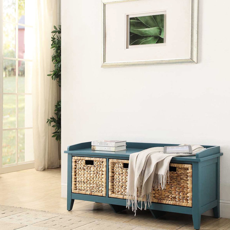 Banc sarcelle avec 3 tiroirs pour la chambre à coucher - et style moderne dans 3 rangements élégants
