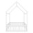 YDT Full Size Wood House Bed with Fence and Door For Bedroom, White-2107941728-2107941729
