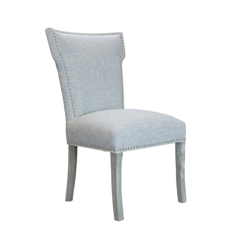 Chaise d'appoint rembourrée Chemise, Blanc, Platine