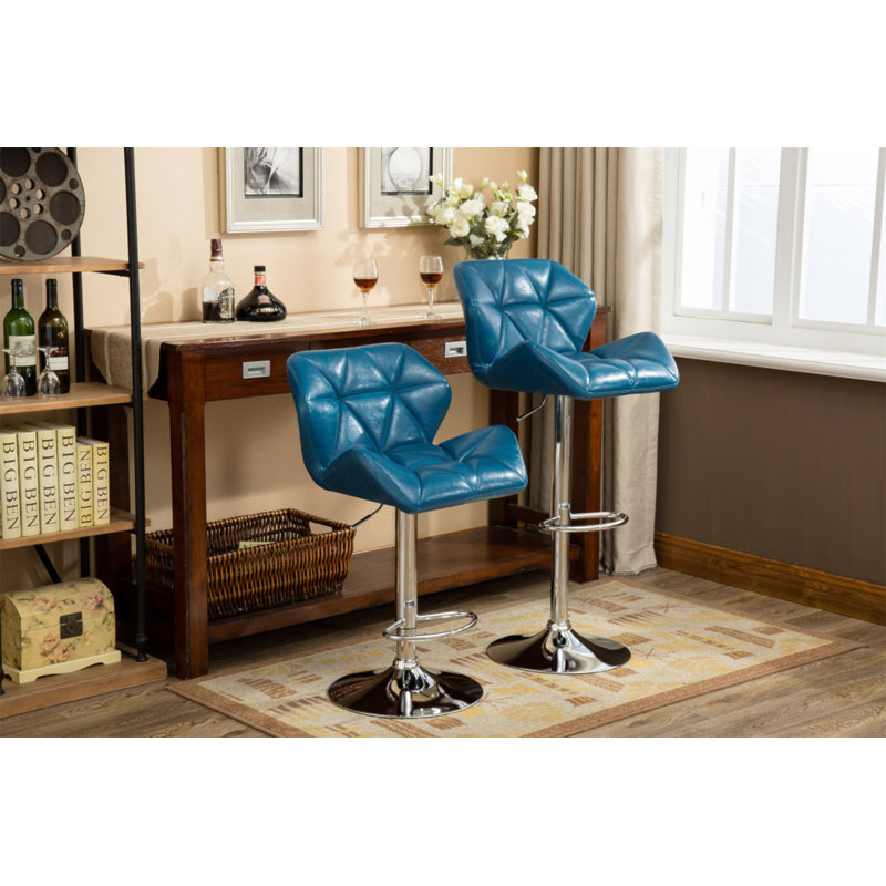 Ensemble de 2 tabourets de bar à hauteur réglable Glasgow, Bleu