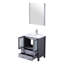 Bleu marine, 30 po Largeur, meuble-lavabo, comptoir de lavabo en céramique blanche, robinet à levier unique, 28 lavabos carrés à miroir à fixation murale, trou, miroir rectangulaire-2033576470