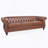 PU Rolled Arm Chesterfield Three Seater Sofa.-114427252
