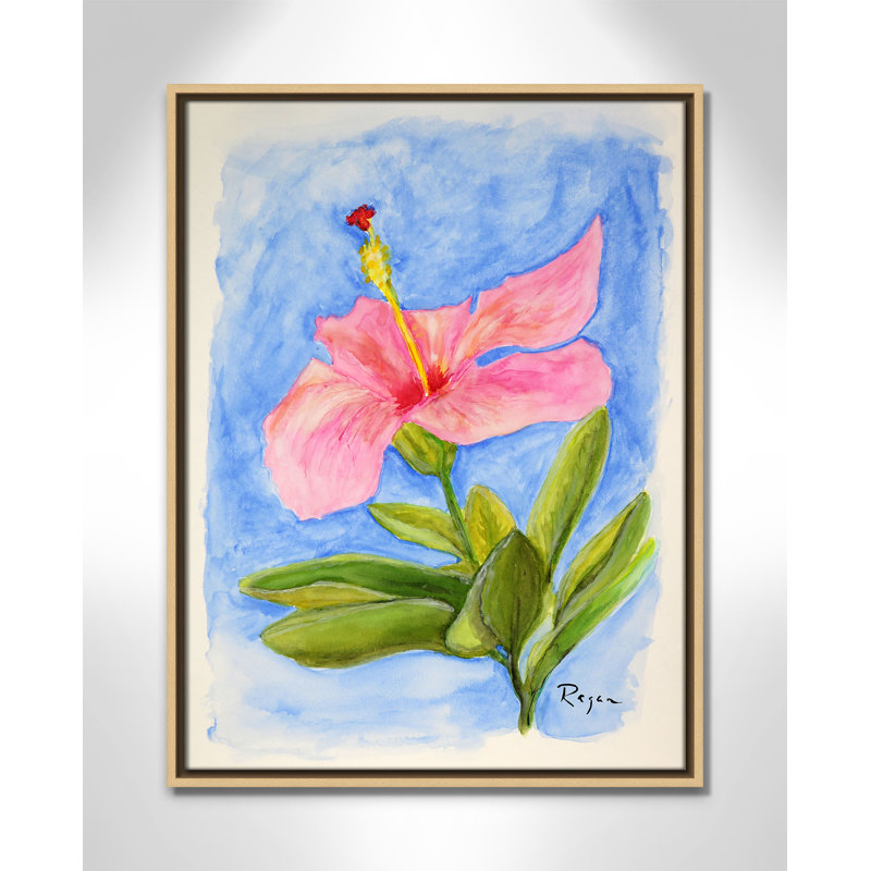 Fleur d'hibiscus rose par Mike Ragan, H 25,5 po x l 19,5 po, Naturel