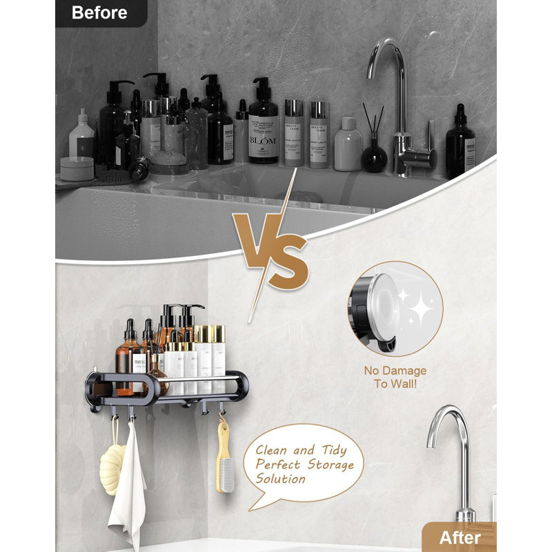 Serviteur de douche 22 lb Super Suction - Étagère de salle de bain amovible inspirée du poulpe avec drainage rapide
