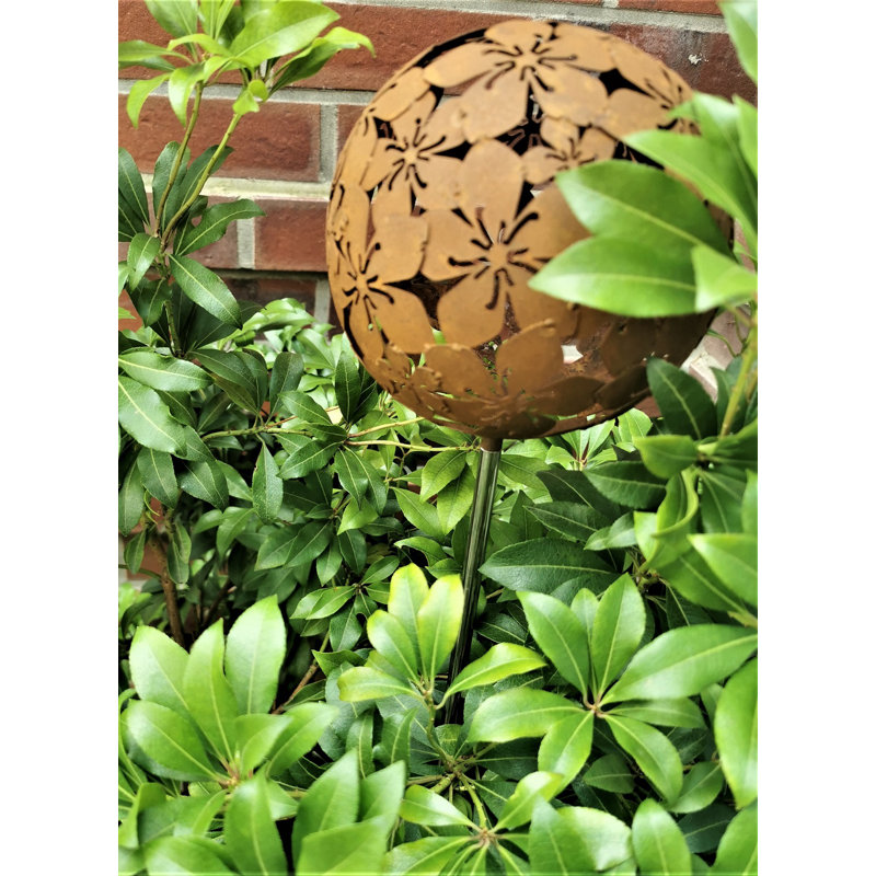 Celisa Steel Gazing Ball, 95cm H x 15cm W x 15cm D