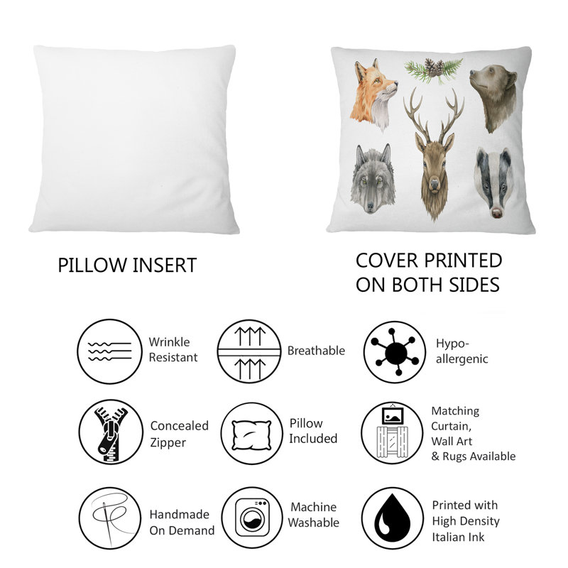 Coussin Fox Fox Grizzly Bear