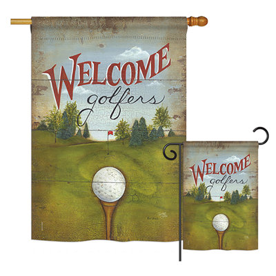 Double Sided 40'' H x 28'' W Polyester Flag Set