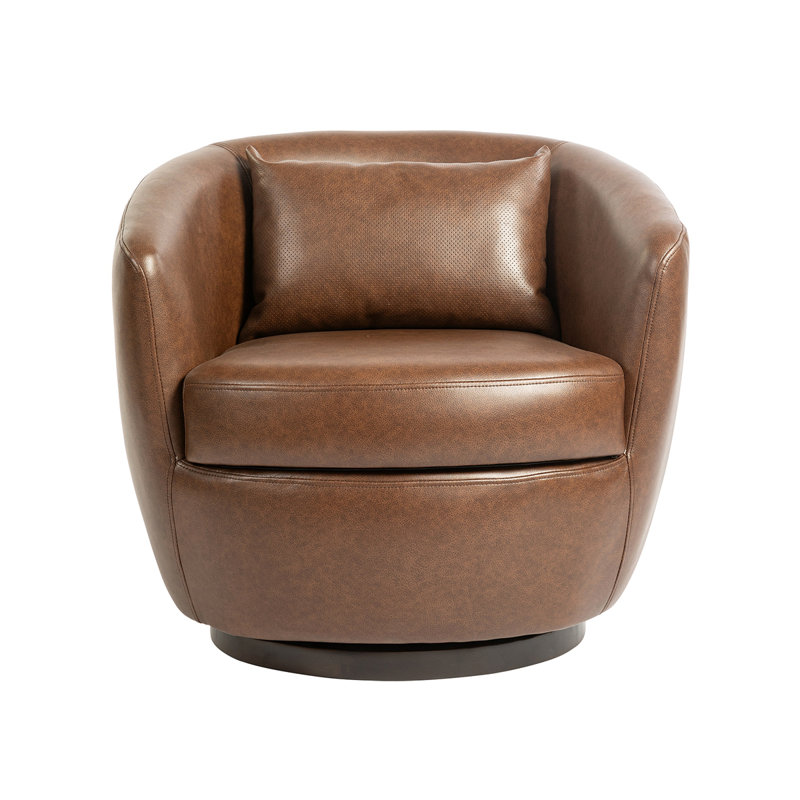 Chaise avec accoudoirs pivotant moderne avec rangement Minicus, Brun foncé