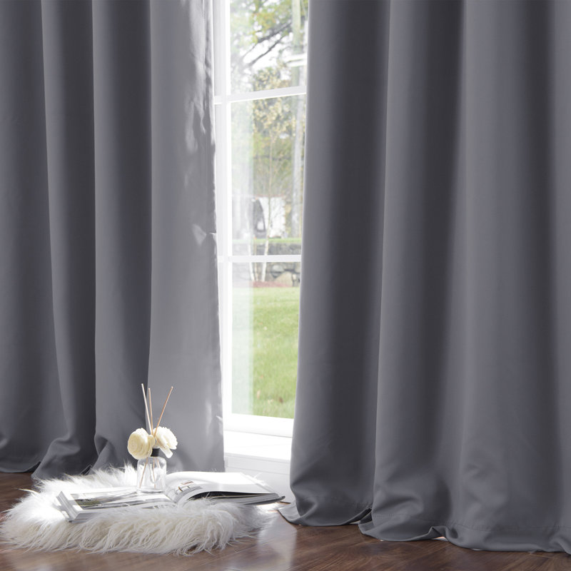 Flame Retardant Thermal Insulated Blackout Curtain, 52" W x 84" L, Gray