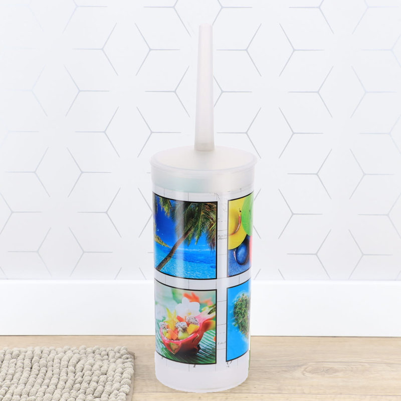 Evideco Island Plastic Toilet Brush and Holder