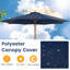 9 FT Patio Umbrella with Adjustable Height, Rope Pulley Lift, Vented Top for Beach-1141150959