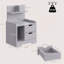 Solid Wood Square Accent Cabinet-2089671245