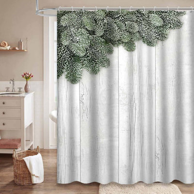 Espace de Noël abstrait en bois blanc avec 12 crochets
