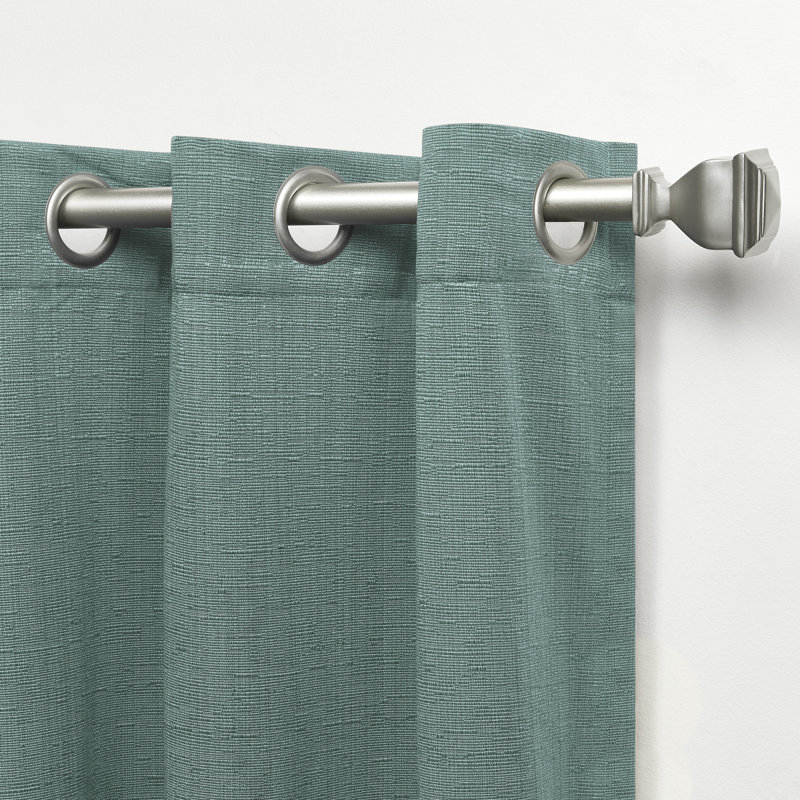 Nicole Miller New York Sawyer Cotton Blend Grommet Top Light Filtering Curtain Panels, Green, 52" W x 96" L